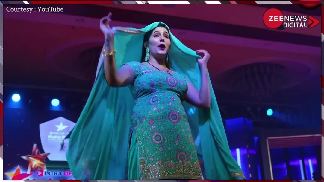 haryanvi dancer sapna choudhary dances on stage looking superhot in green suit watch 