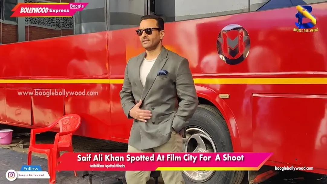 Saif Ali Khan Spotted At Film City For  A Shoot 