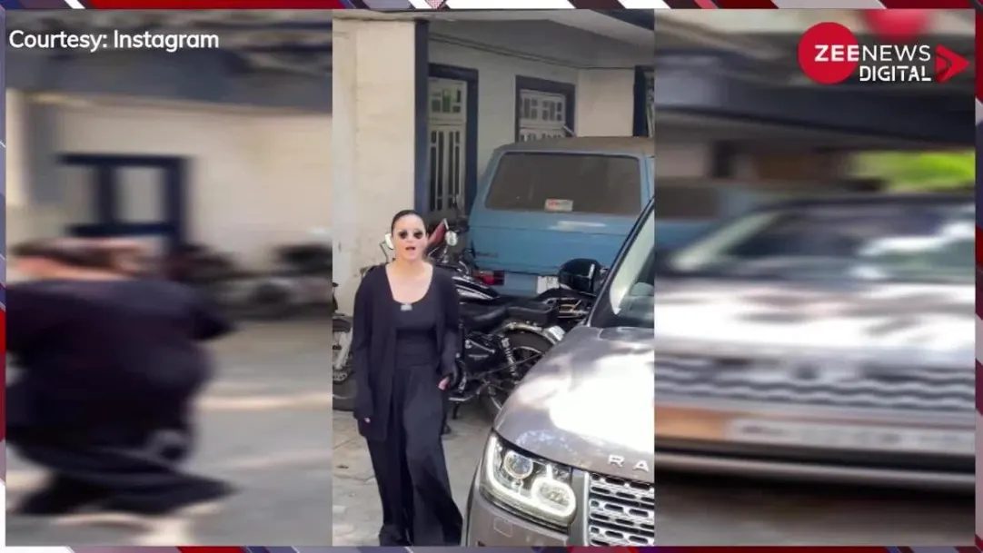raha mom alia bhatt sizzling looks in black outfit spotted outside dubbing session watch her viral bold look 