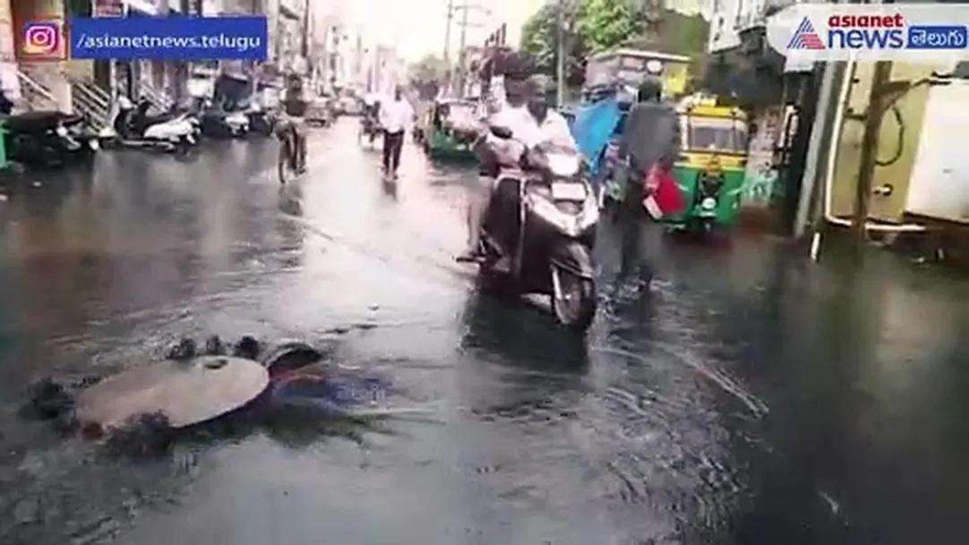 Drain water spilling on roads in Vijayawada 