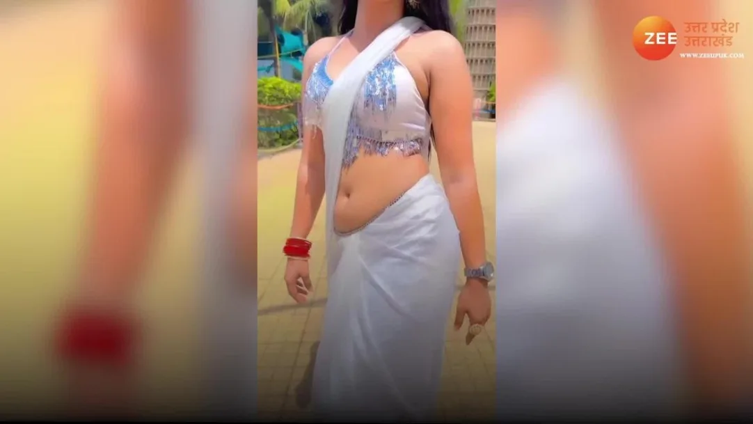 Desi Bhabhi hot dance video wearing white saree goes viral Watch video 