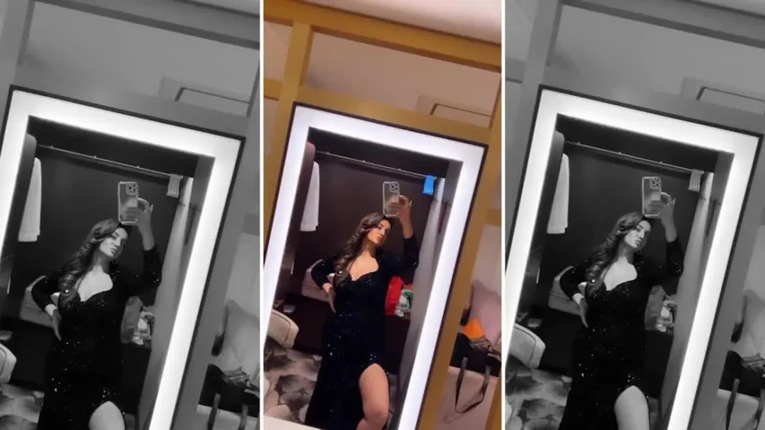 Akshara Singh Bhojpuri Actress showed killer style in shoot black dress fans love impressed by expression viral video 