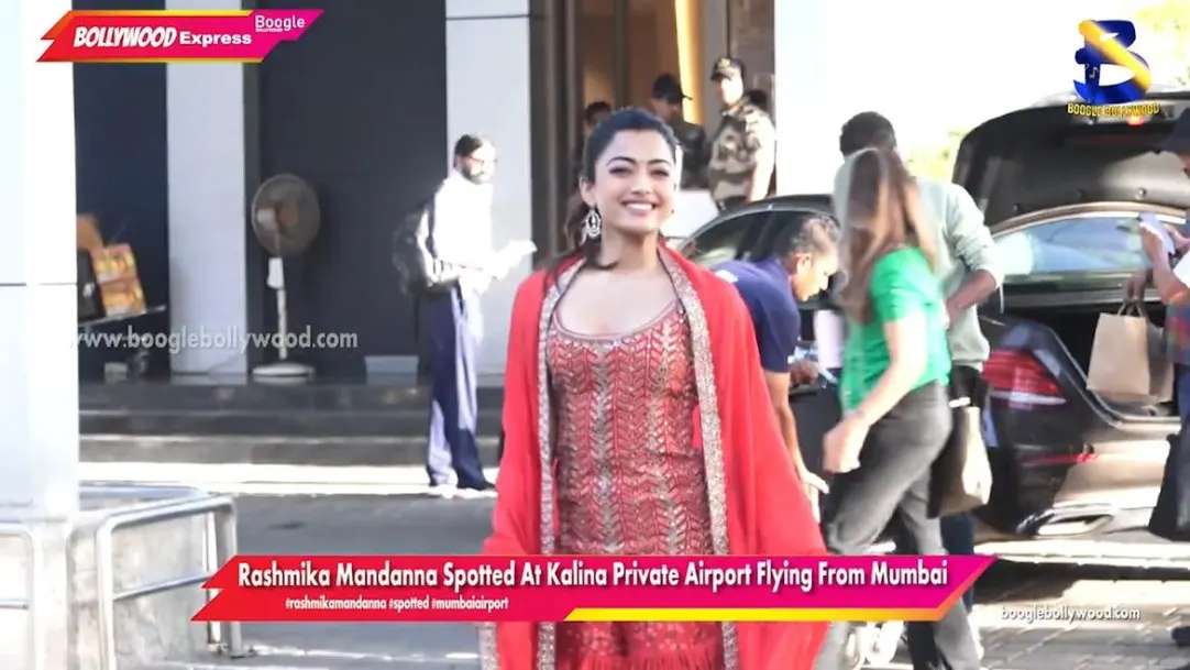 Rashmika Mandanna Spotted At Kalina Private Airport Flying From Mumbai 