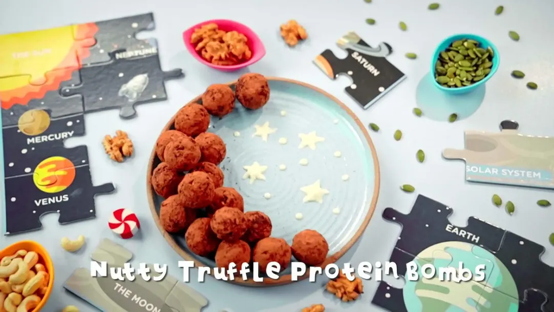 Chocolatey 'Nutty Truffle Protein Bombs' | Junior Menu 
