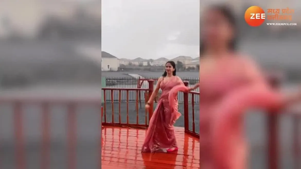 Watch Breaking News Hot Indian Bhabhi Wet Rain Dance Wear Saree Dance Tip Tip Barsa Pani See