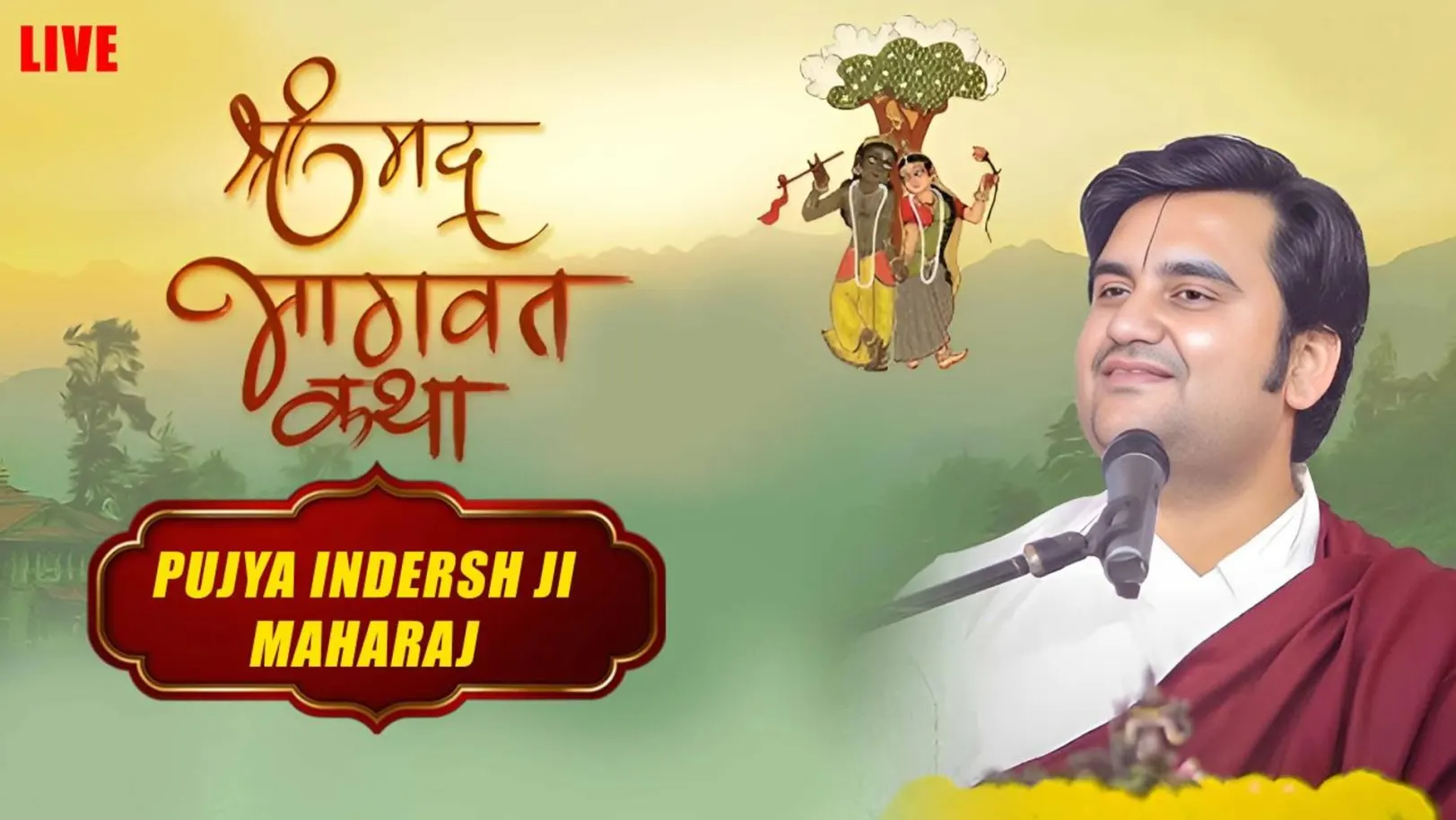 Pujya Indersh Ji Maharaj Live Telecast Of Shrimad Bhagwat Katha Streaming Now On Sanskar TV