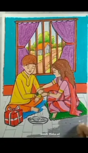 How to Draw Easy Raksha Bandhan Drawing Step By Step | Simple Memory Drawing  On Raksha Bandhan | Easy drawings, Human painting, Art drawings for kids