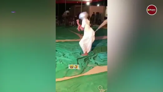 viral video of murga dance of tau doing unique broom and utensil dance 