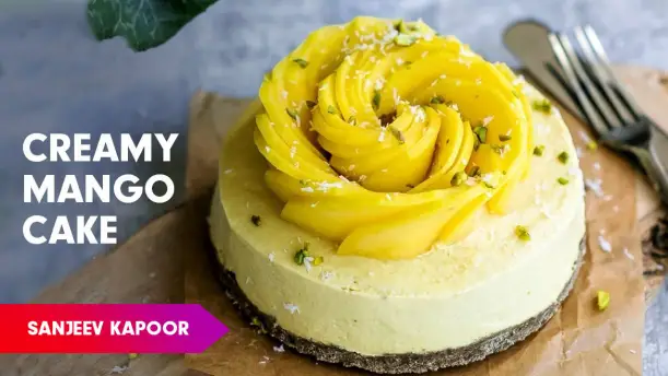 Baked Mango Cheese Cake Recipe by Sanjeev Kapoor Episode 198 Baked Mango Cheese Cake Recipe by Sanjeev Kapoor Episode 198