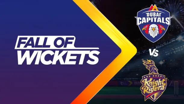 Dubai Capitals vs Abu Dhabi Knight Riders | Full Match | Fall of Wickets 