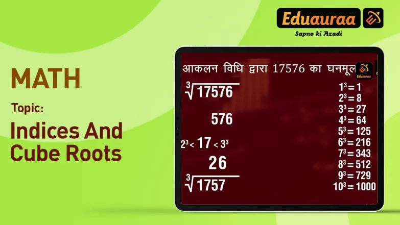 Indices and Cube Roots 