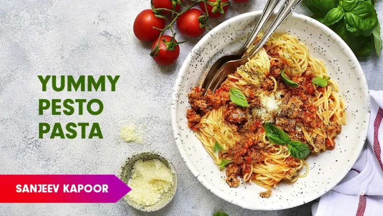 Spaghetti With Pinenut Pesto Chicken Recipe by Sanjeev Kapoor Episode 45