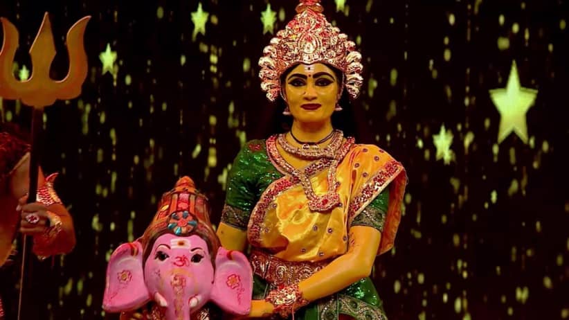 Dancers depict Goddess Durga in their performance