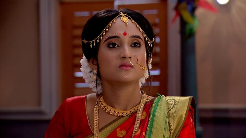Mithai in bridal attire at the Monohora house - Mithai