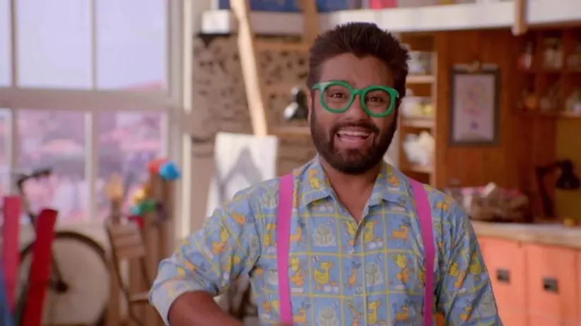 Double decker bus, wool flower & paper cup cow