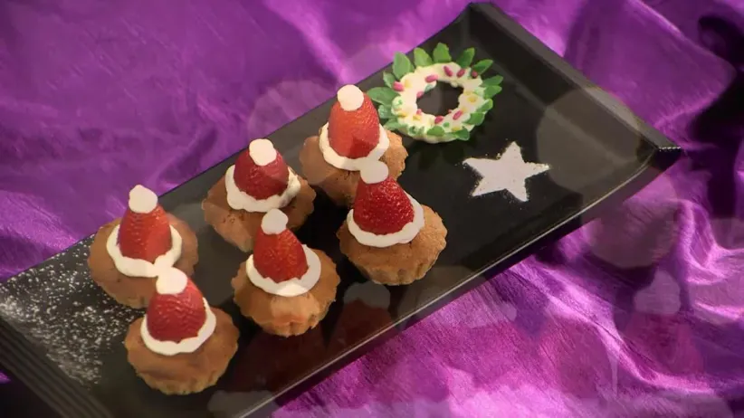 Santa Hats Fruit Cakes recipe in Marathi