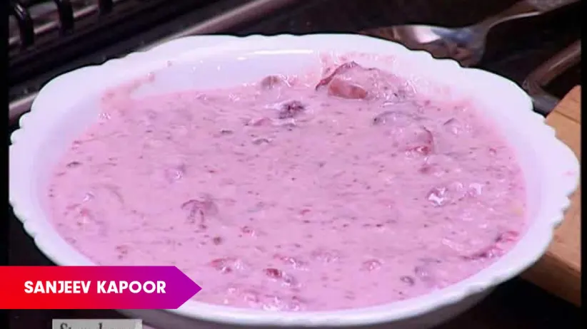 Strawberry Basundi by Sanjeev Kapoor - Khana Khazana