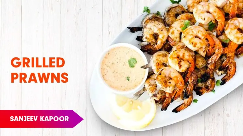 Grilled Garlic Pepper Prawns Recipe by Sanjeev Kapoor