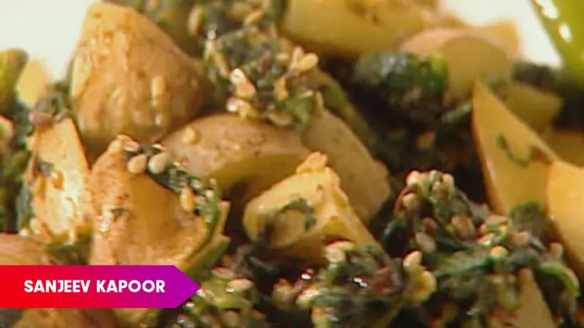 Till Palak Aloo by Sanjeev Kapoor - Khana Khazana