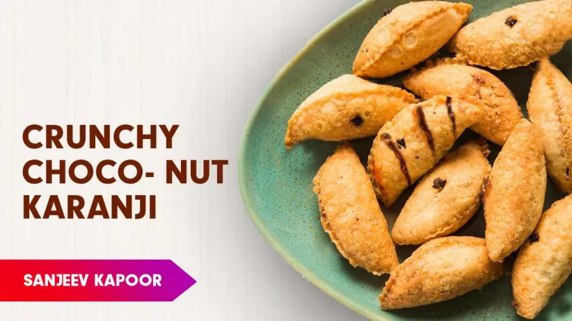 Chocolate and Nut Karanji Recipe by Sanjeev Kapoor