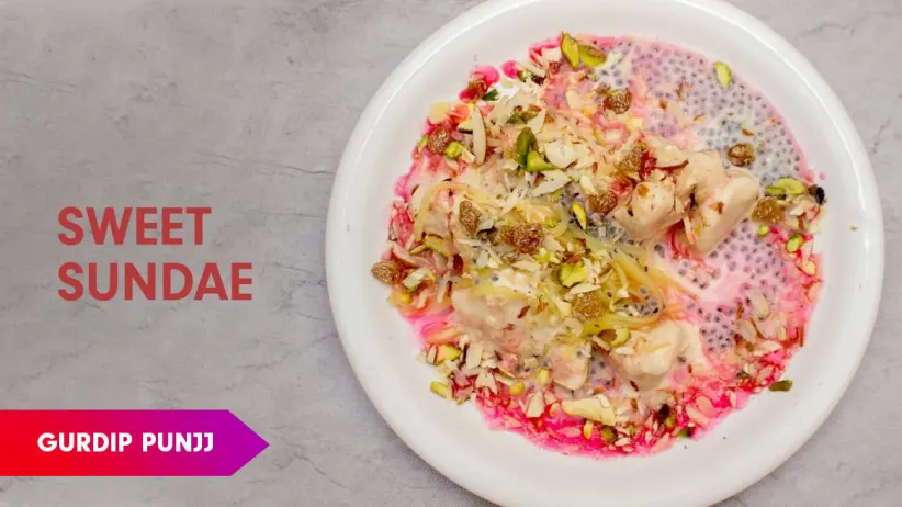 Sundae Ice Cream Recipe by Chef Gurdip