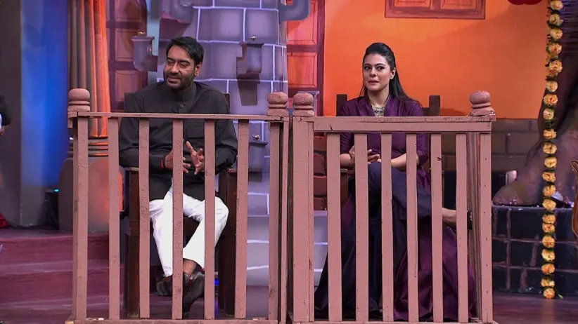Kajol and Ajay Devgn on the show - Chala Hawa Yeu Dya Celebrity Pattern