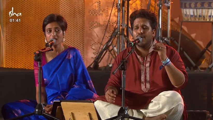 Devotees enthralled by the musical performance