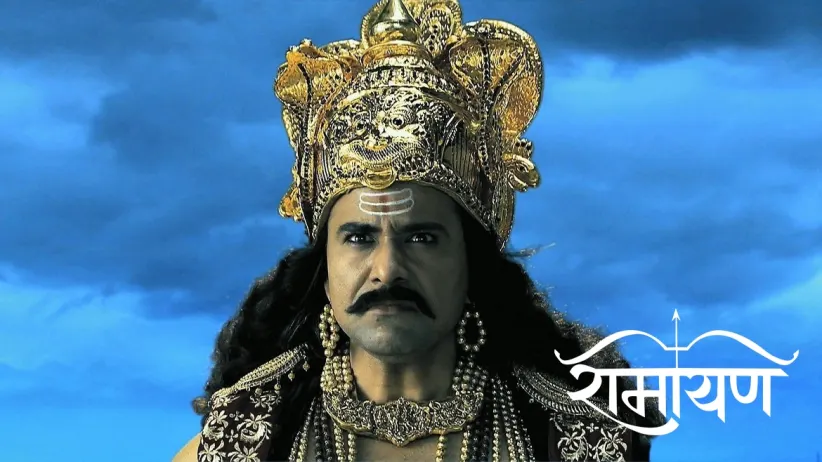 Ram Strikes Indra's son Jayant with a Weapon