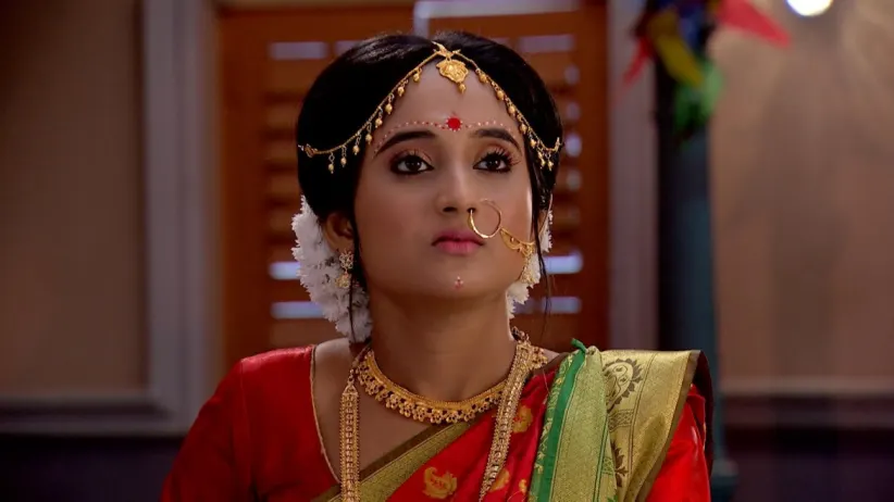 Mithai in bridal attire at the Monohora house - Mithai