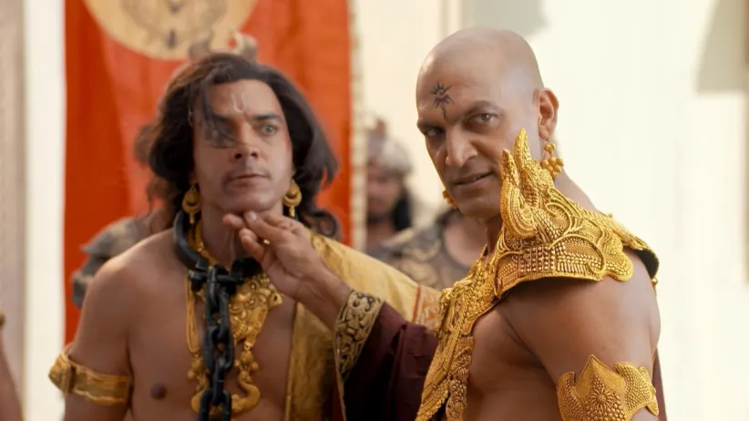 A battle ensues between Kamsa and Vasudeva - Paramavatari Sri Krishna