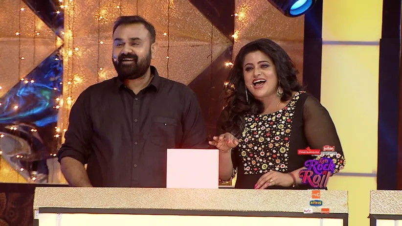 Shaju and Veena win the first round of the game - Let's Rock & Roll